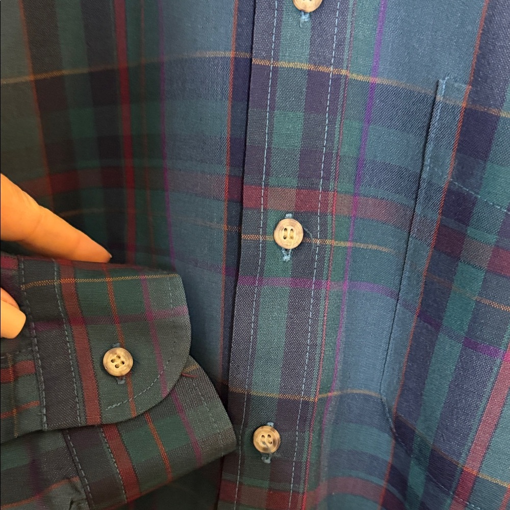 Pendleton Plaid Button-Down Shirt - Dark Green An… - image 5